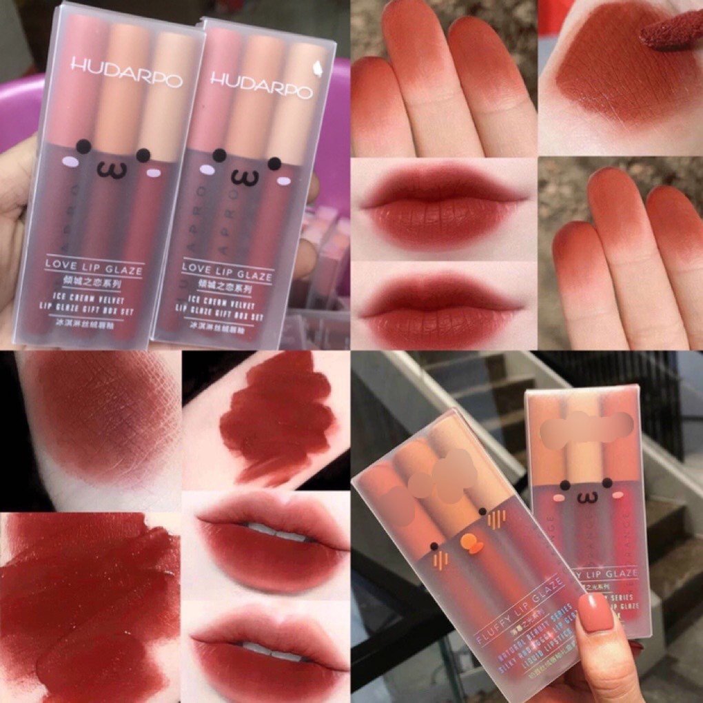 Set 3 Cây Son Kem Lì HUDAPRO Fluffy Lip Glaze