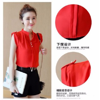 Áo kiểu phối nút xinh xắn