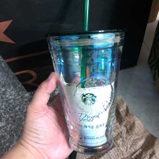 Ly thuỷ tinh phản quang starbucks