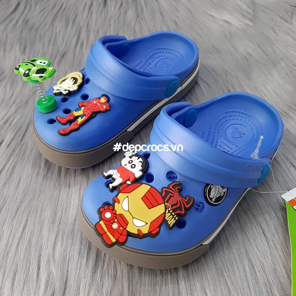 Dép sục crocsband cho bé trai bé gái tặng kèm jibbitz sticker, dép sục cross band trẻ em - Cross house