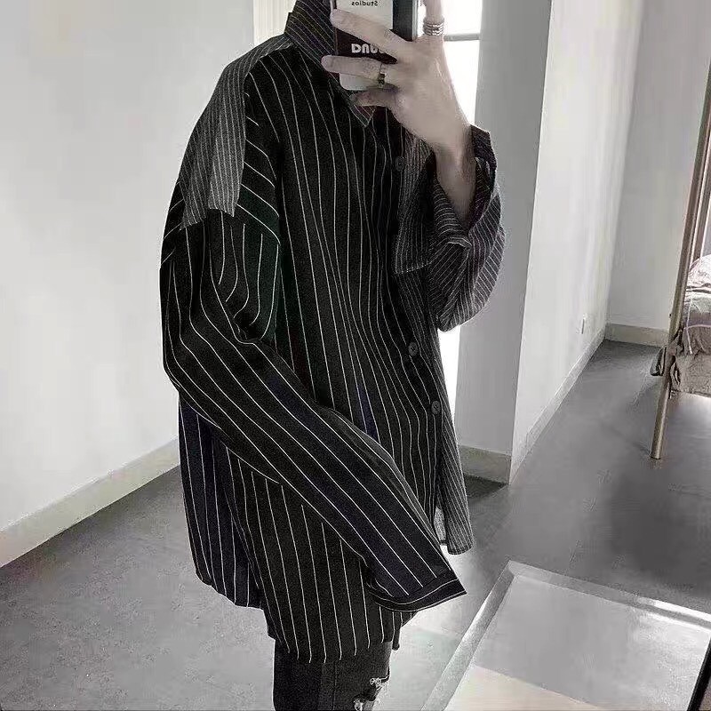 [ Có ảnh thật ] Áo sơ mi khoác ngoài form rộng unisex - Áo sơ mi nam nữ oversize sọc số 14 | BigBuy360 - bigbuy360.vn