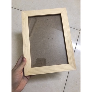 Khung tranh khung ảnh gỗ mộc có vân