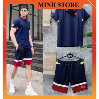 Bộ Thể Thao Nam thun lạnh có cổ UNI Cộc Tay, Bộ Hè Nam chất liệu thun lạnh mềm mịn BU01 - MINHSTORE66