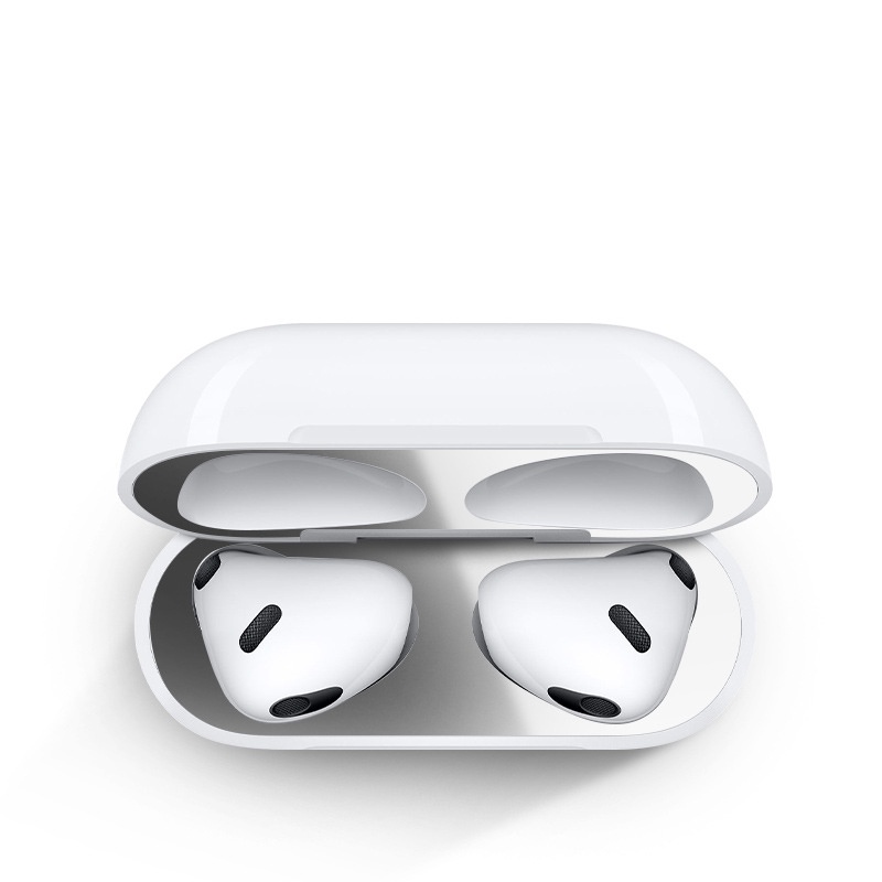 Miếng dán kim loại nhám siêu mỏng chống bụi bảo vệ cho hộp sạc tai nghe Apple thế hệ 3 2 pro 2021