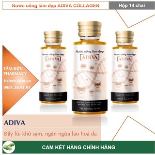 Nước uống làm đẹp da, ngăn ngừa lão hoá ADIVA COLLAGEN HỘP 14 chai