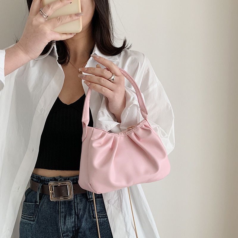 Túi nhỏ cầm tay IELGY xếp ly thời trang mới cho nữ
