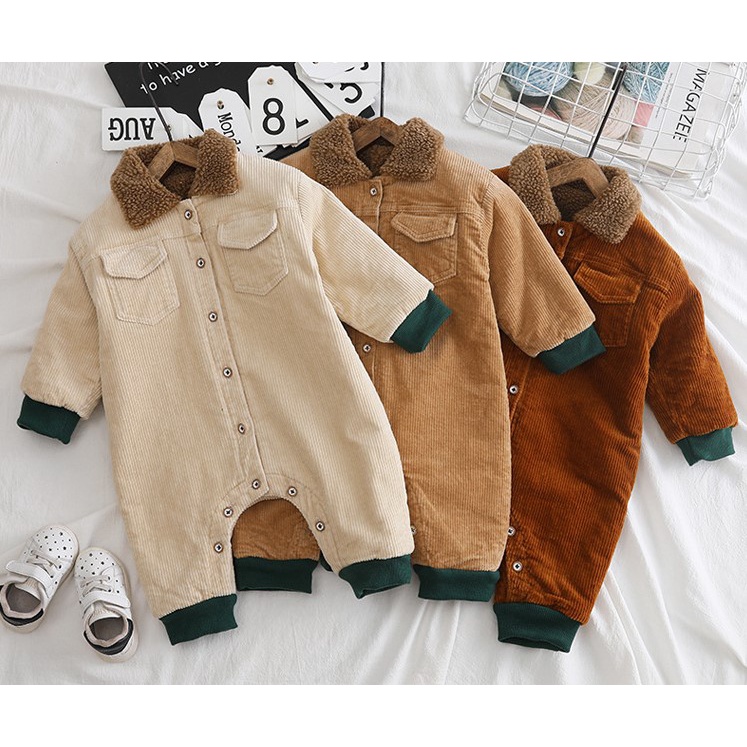 HÀNG ĐÔNG RÉT Bộ body chất liệu denim cực kỳ dày dặn ấm áp cho bé 0 -1 tuổi