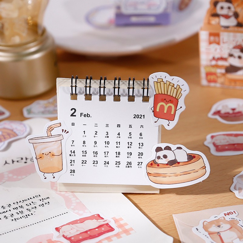 Set 45 Sticker Miếng Dán Trang Trí Nhật Ký Hình Động Vật Dễ Thương