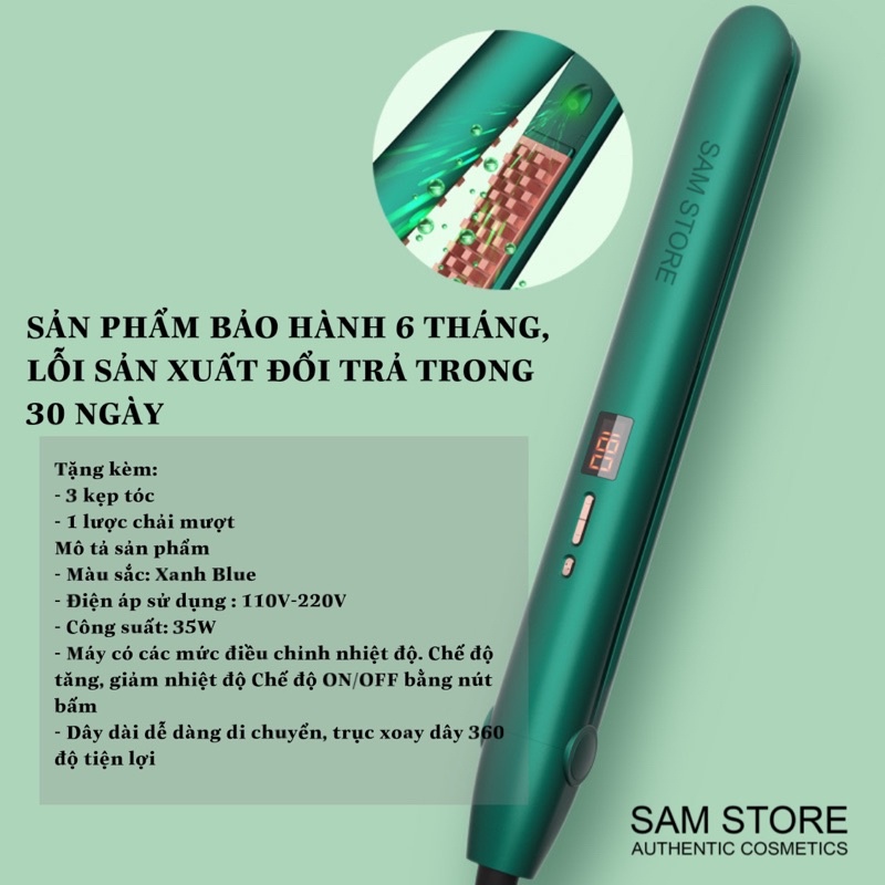 Máy dập phồng size bé SAM STORE chân vuông, dập không lộ mối tóc 2in1 vừa dập vừa là