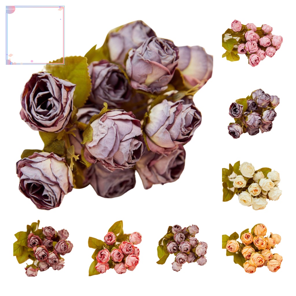 Bó Hoa Giả 15 Bông Xinh Xắn Trang Trí Chụp Ảnh