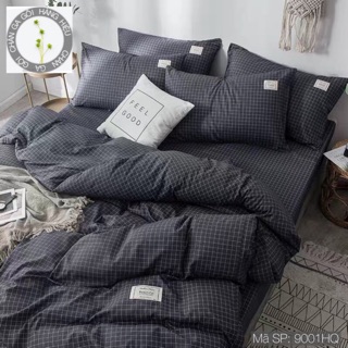 CHĂN GA GỐI - COTTON POLY - TÔNG KẺ TỐI MÀU - CHÁT CHỌN MẪU