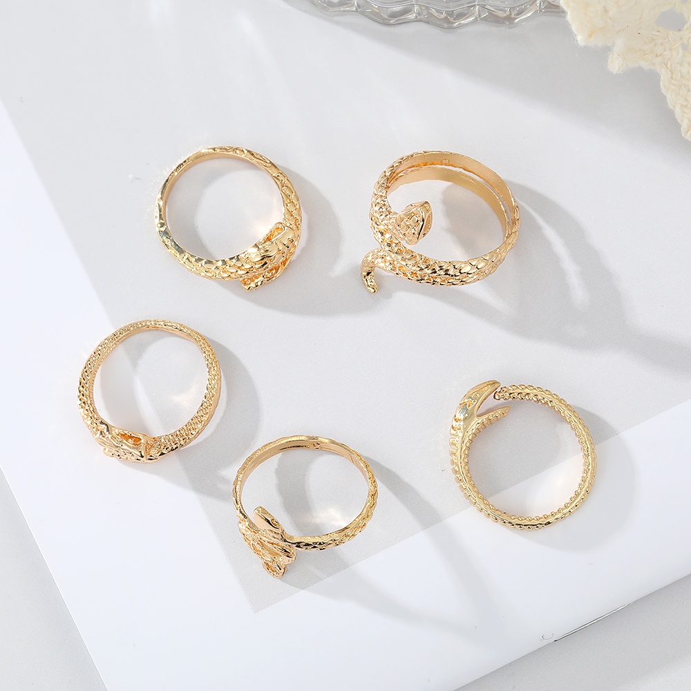 Set 5 Nhẫn Hình Rắn Thời Trang Dành Cho Nữ