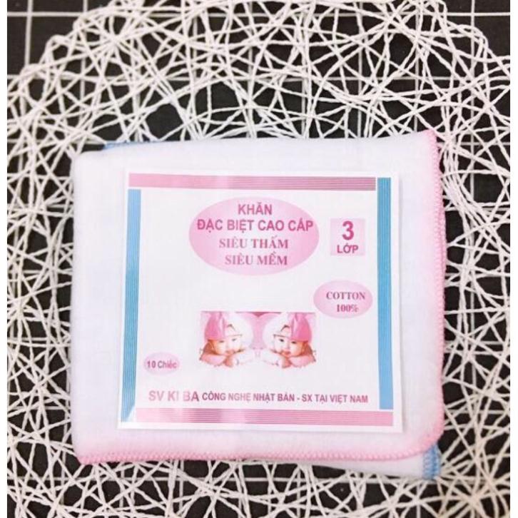 Set 10 khăn xô 3 lớp siêu mềm cho bé