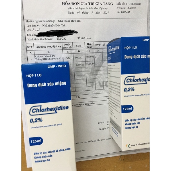 Chlorhexidine 0,2 % súc miệng