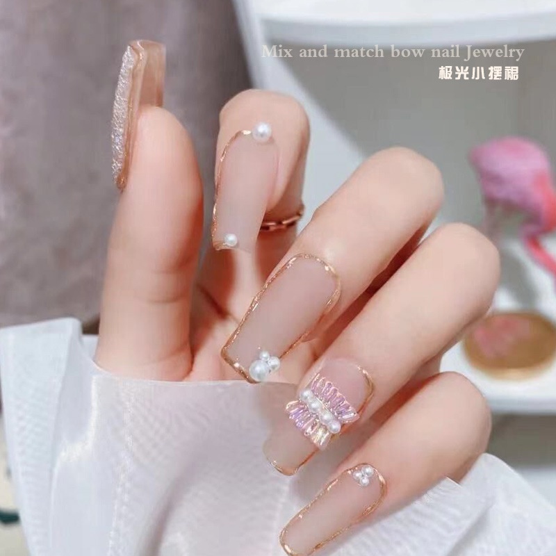 1 Hộp Phụ Kiện Đính Đá Trang Trí Móng Tay Họa Tiết Hoạt Hình Dễ Thương