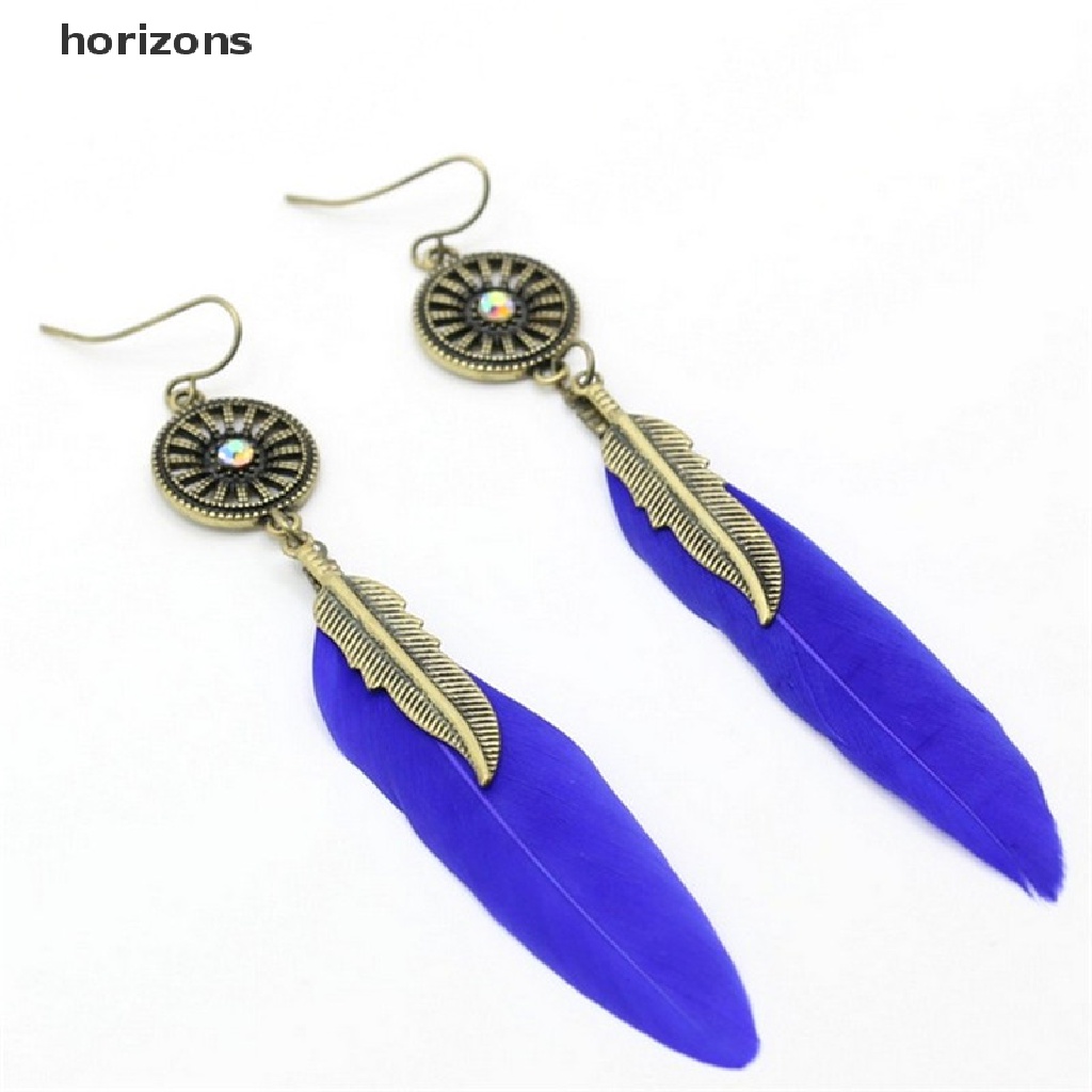 Bông Tai Hình Lông Vũ Tua Rua Phong Cách Bohemian Dành Cho Nữ