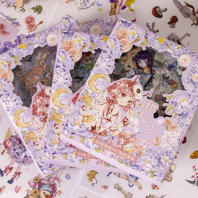 Sticker Cute 100 Tấm Hộp Sticker Hình Dán Công Chúa Sticker Decor Sitker Trang Trí Sổ Tay