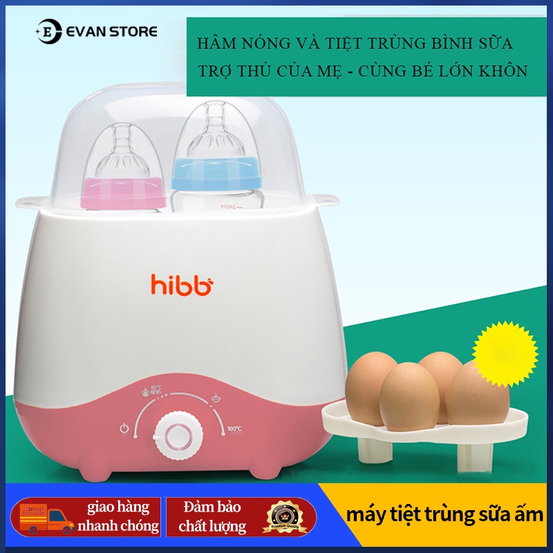 Máy hâm sữa và tiệt trùng bình sữa đa năng:Tiệt trùng bình sữa, hâm sữa, hâm thức ăn, luộc trứng sử dụng cùng lúc 2 bình