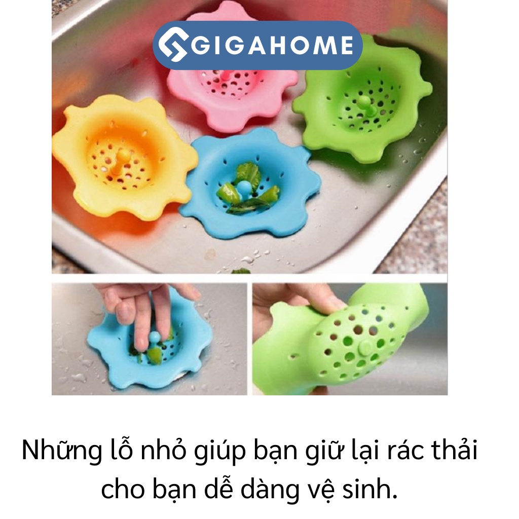 Miếng Lọc Rác Bồn Rửa Chén Hình Hoa Silicone GIGAHOME 14x13cm 4746