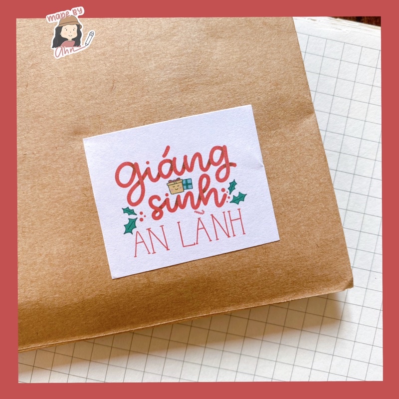 Set 35 Sticker GIÁNG SINH trang trí gói quà, dán niêm phong gói hàng - MADE BY AHN thiết kế