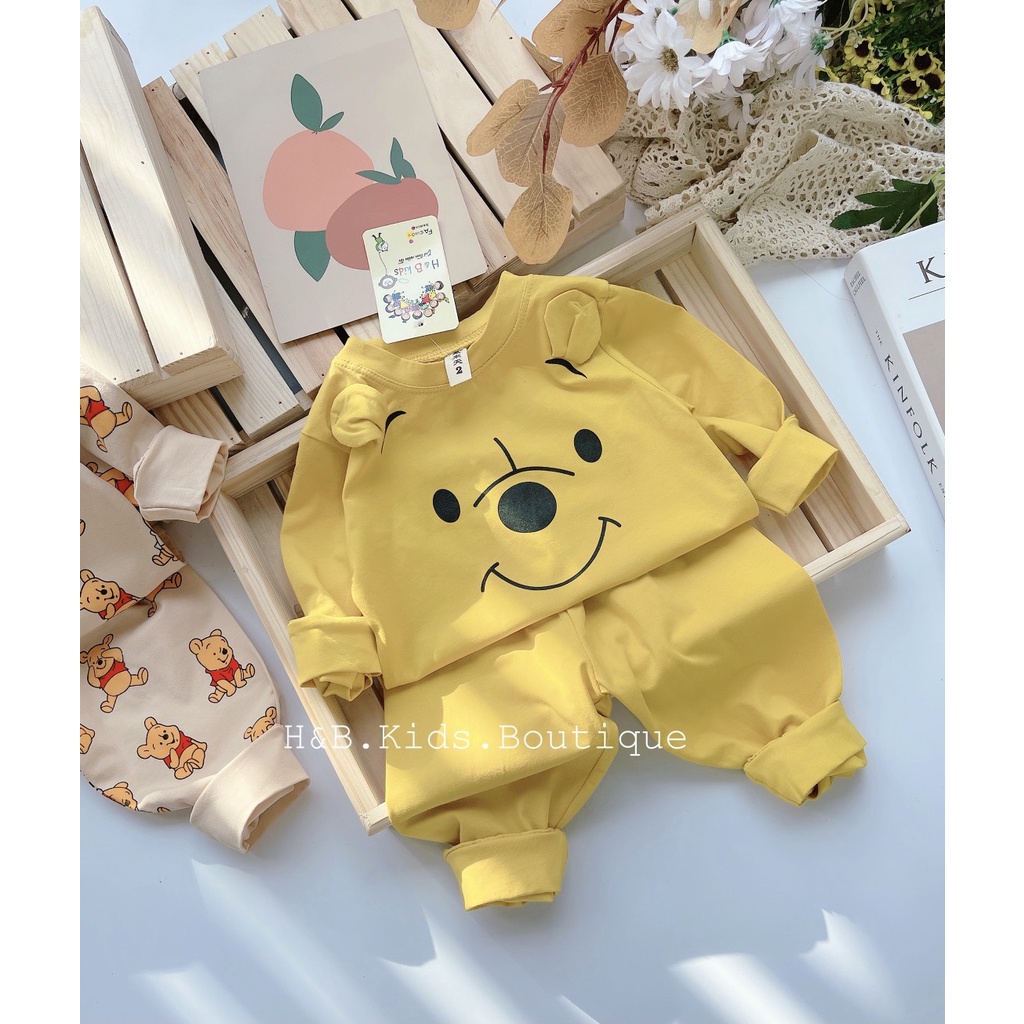 (HOT) Bộ thu đông dài tay cotton tàu mềm đẹp cho bé 9-20kg