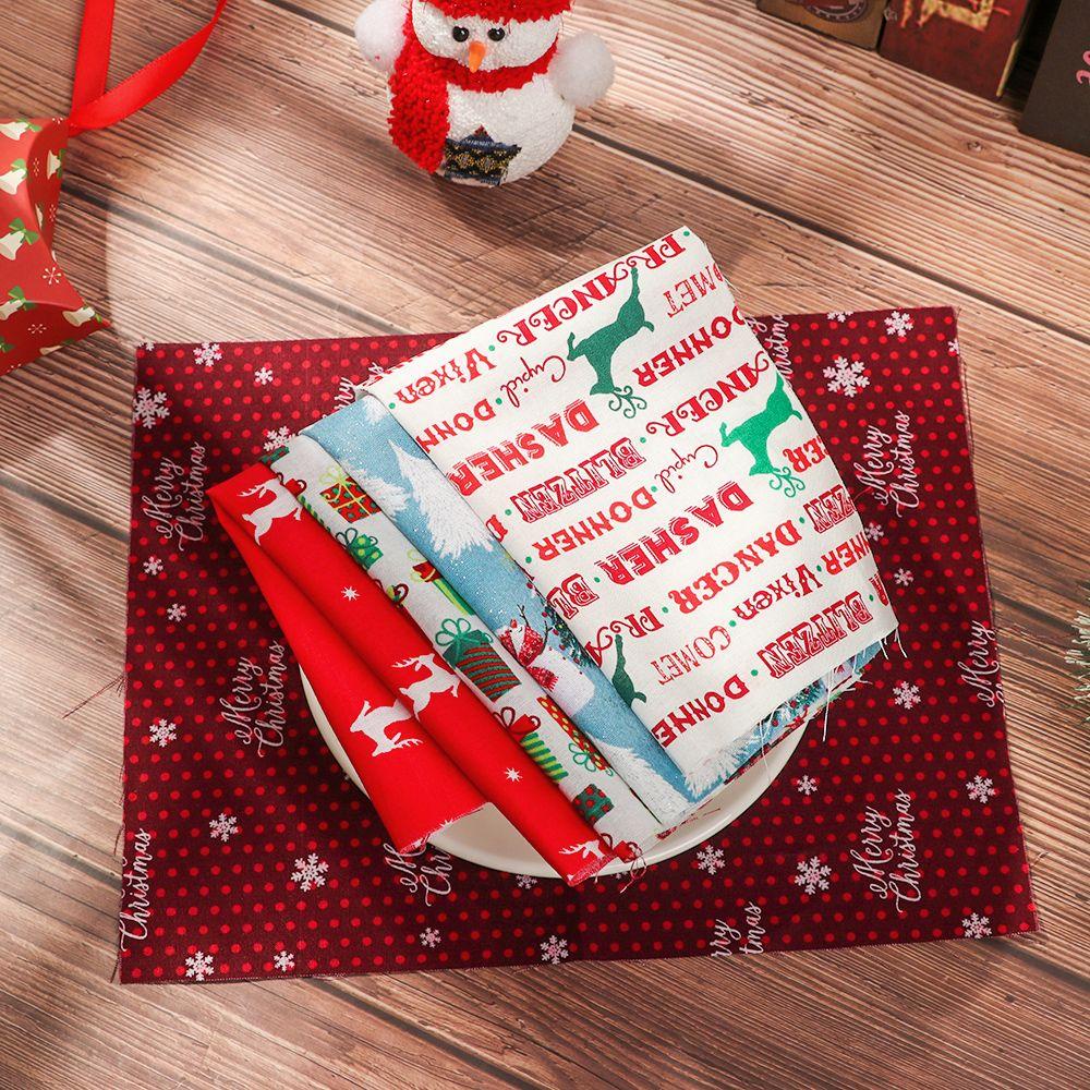Set 5 / 10 Tấm Vải Cotton Họa Tiết Giáng Sinh Thời Trang