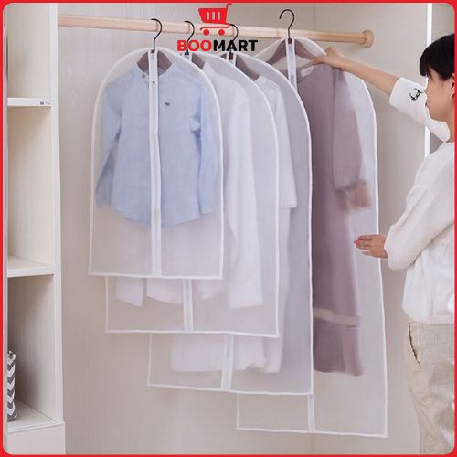 Túi bọc đựng quần áo treo tủ có khóa, chống bụi, chống thấm tốt, túi bọc trùm quần áo loại dày chống ẩm mốc - Boomart