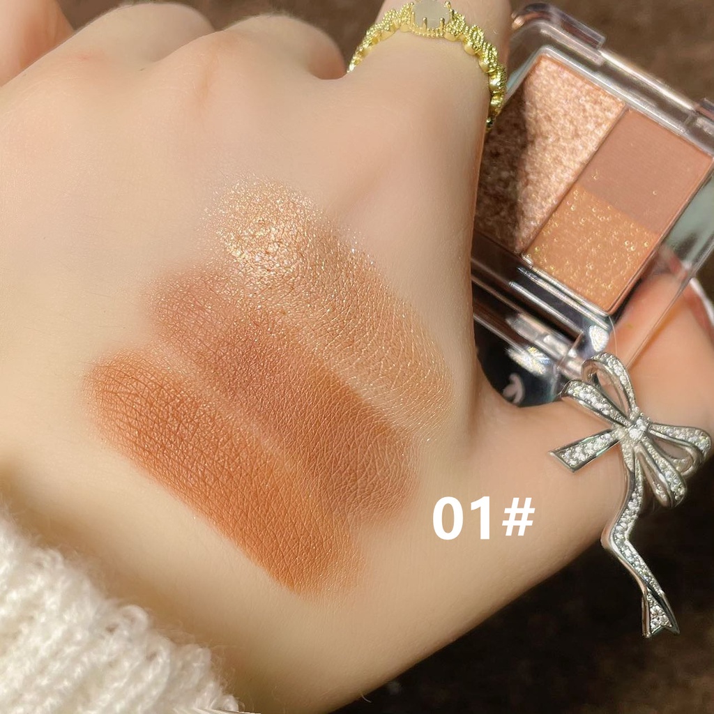 Bảng Phấn Mắt Muge LEEN 4 Màu Ánh Ngọc Trai Trong Suốt Thiết Kế Vỏ Trang Điểm Mới