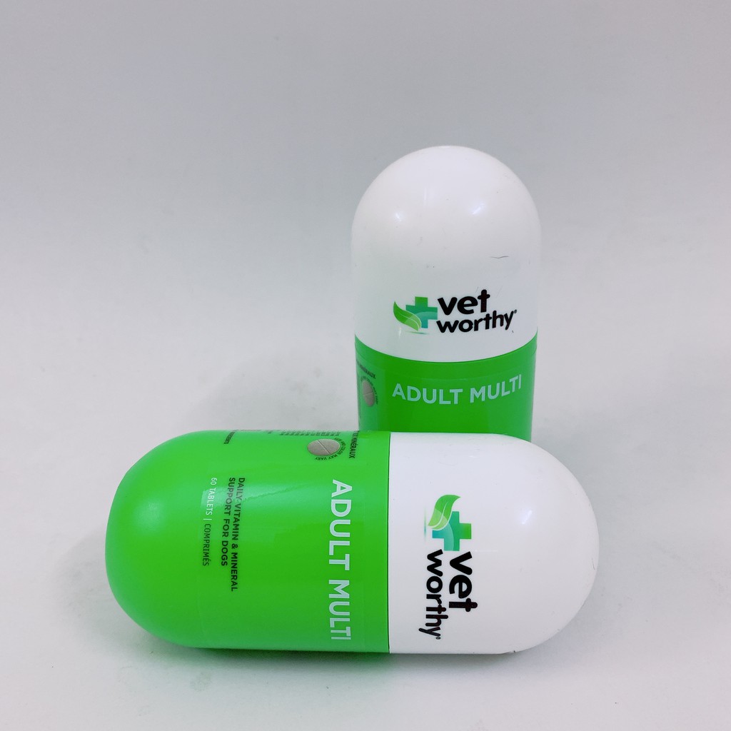 Vitamin cho chó trưởng thành dạng viên nhai Vet Worthy Adult Multi 60 viên