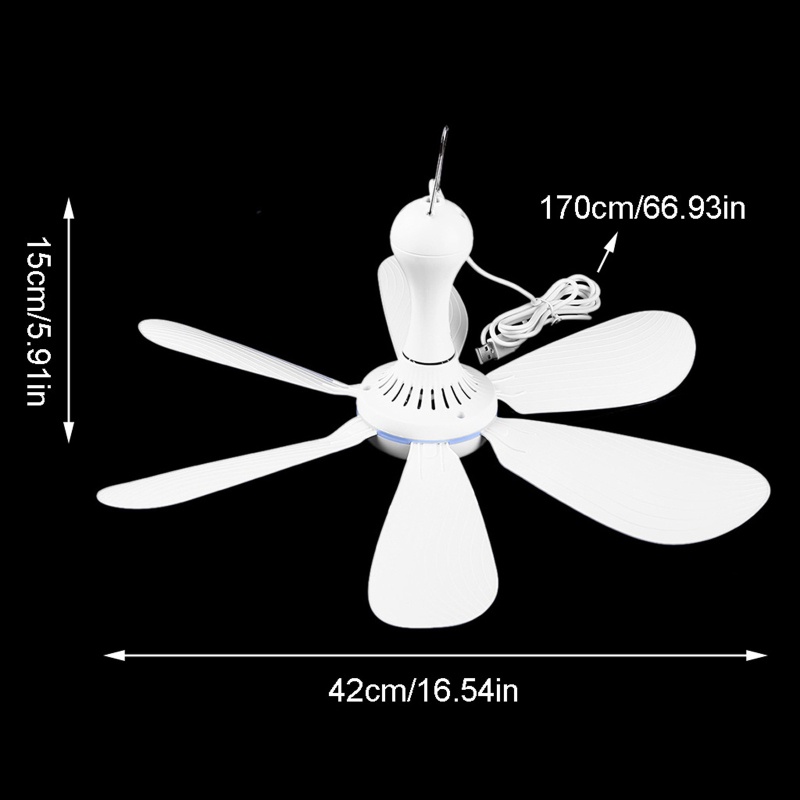 Quạt Trần USB Có Điều Khiển Từ Xa Yên Tĩnh Cho Cắm Trại