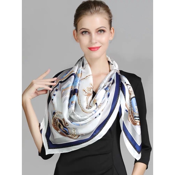 Khăn lụa vuông size 90x90cm cao cấp - Maben