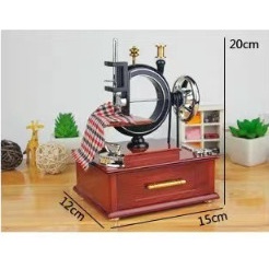 Hộp âm nhạc máy may cổ điển, music box, hộp âm nhạc, mô hình máy may, quà lưu niệm, quà tặng, đồ trang trí cổ điển
