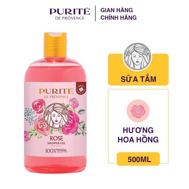 Sữa Tắm Purité Sáng Mịn Hoa hồng 500ml