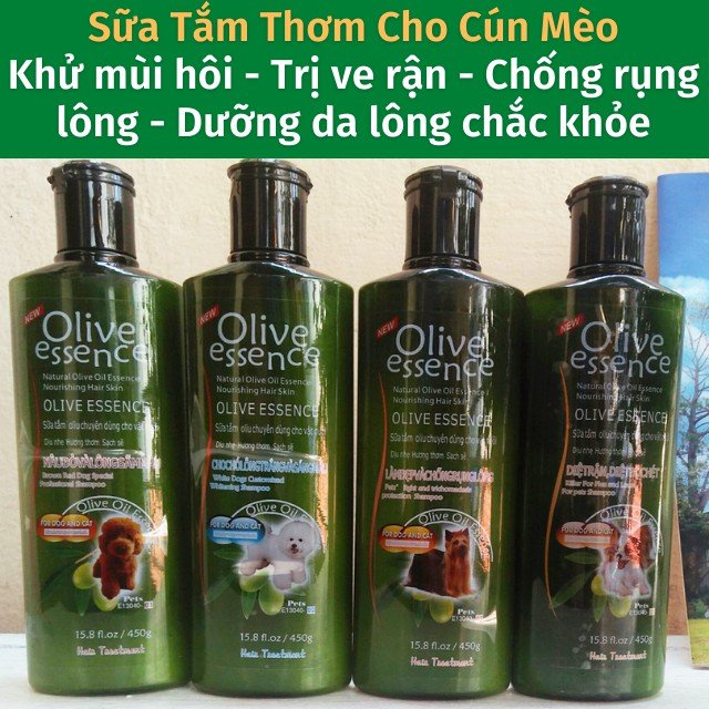 Sữa tắm chó mèo - Dầu tắm Olive 450ml giúp mền mượt lông, chăm sóc nuôi dưỡng lông, lưu hương lâu, an toàn khi sử dụng