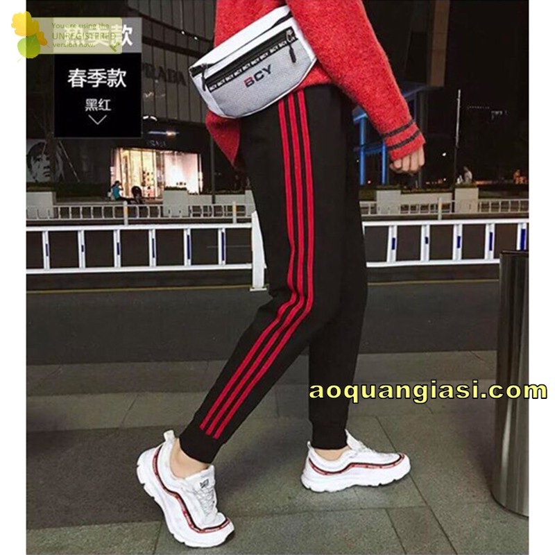 Quần jogger thể thao 3 sọc đỏ MT517