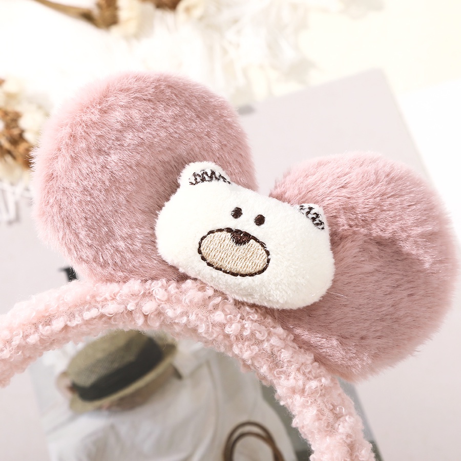 Băng đô cài tóc hình chú gấu nhồi bông mềm mại phong cách Hàn Quốc xinh xắn