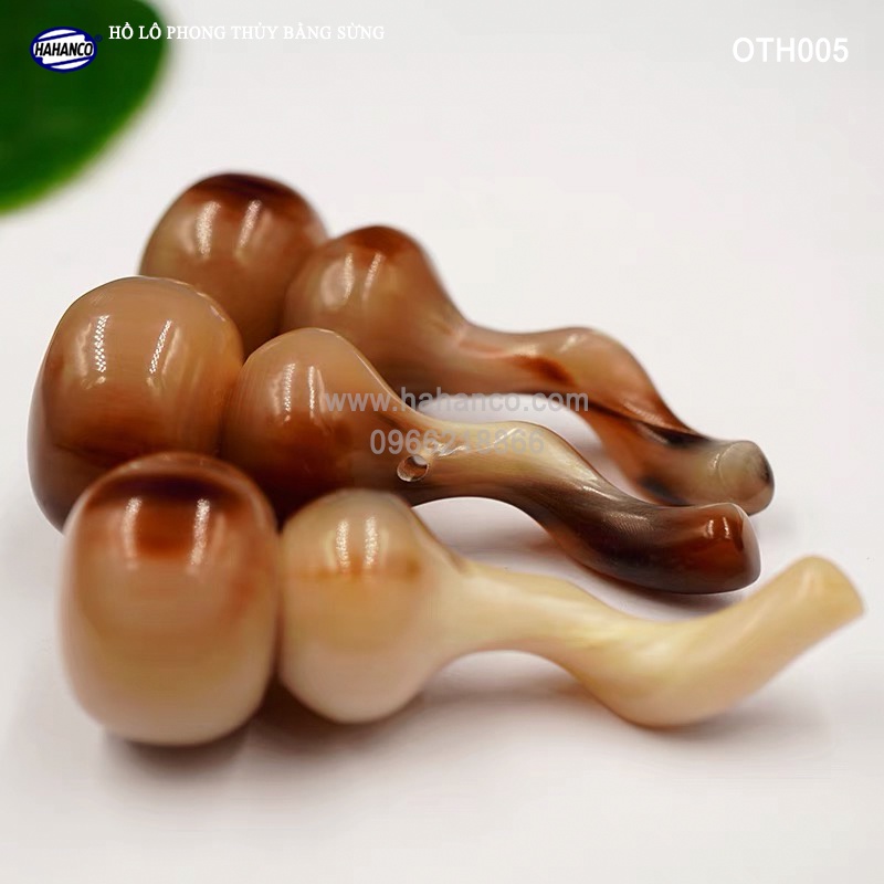 Hồ lô phong thuỷ bằng sừng - Trường thọ và hút tài lộc - khánh treo ô tô - OTH005