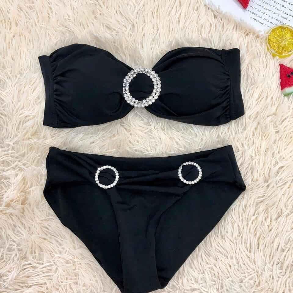 Bikini Áo tắm hai mảnh nơ cúp ngực có gắn đá sang chảnh 3 màu | BigBuy360 - bigbuy360.vn
