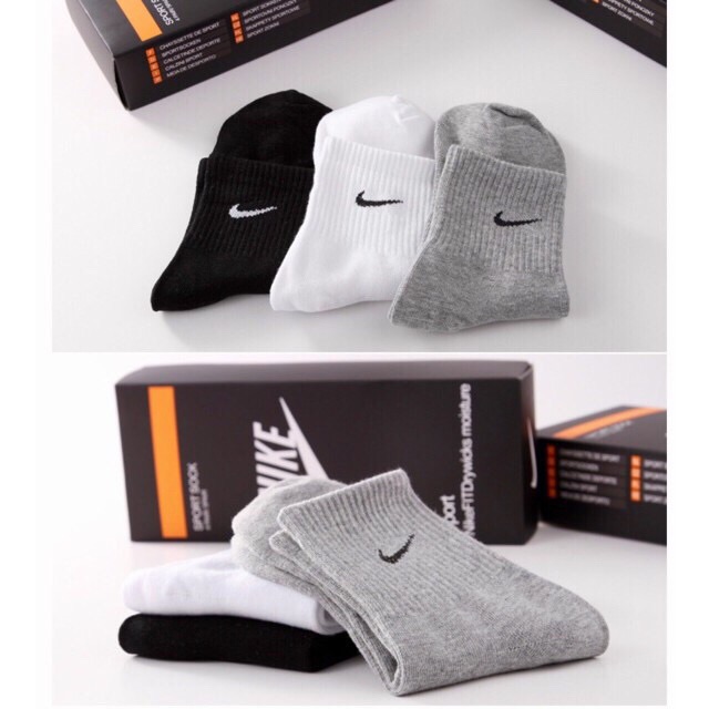 Set 5 đôi tất hộp hiệu nike cực đẹp cổ ngắn.