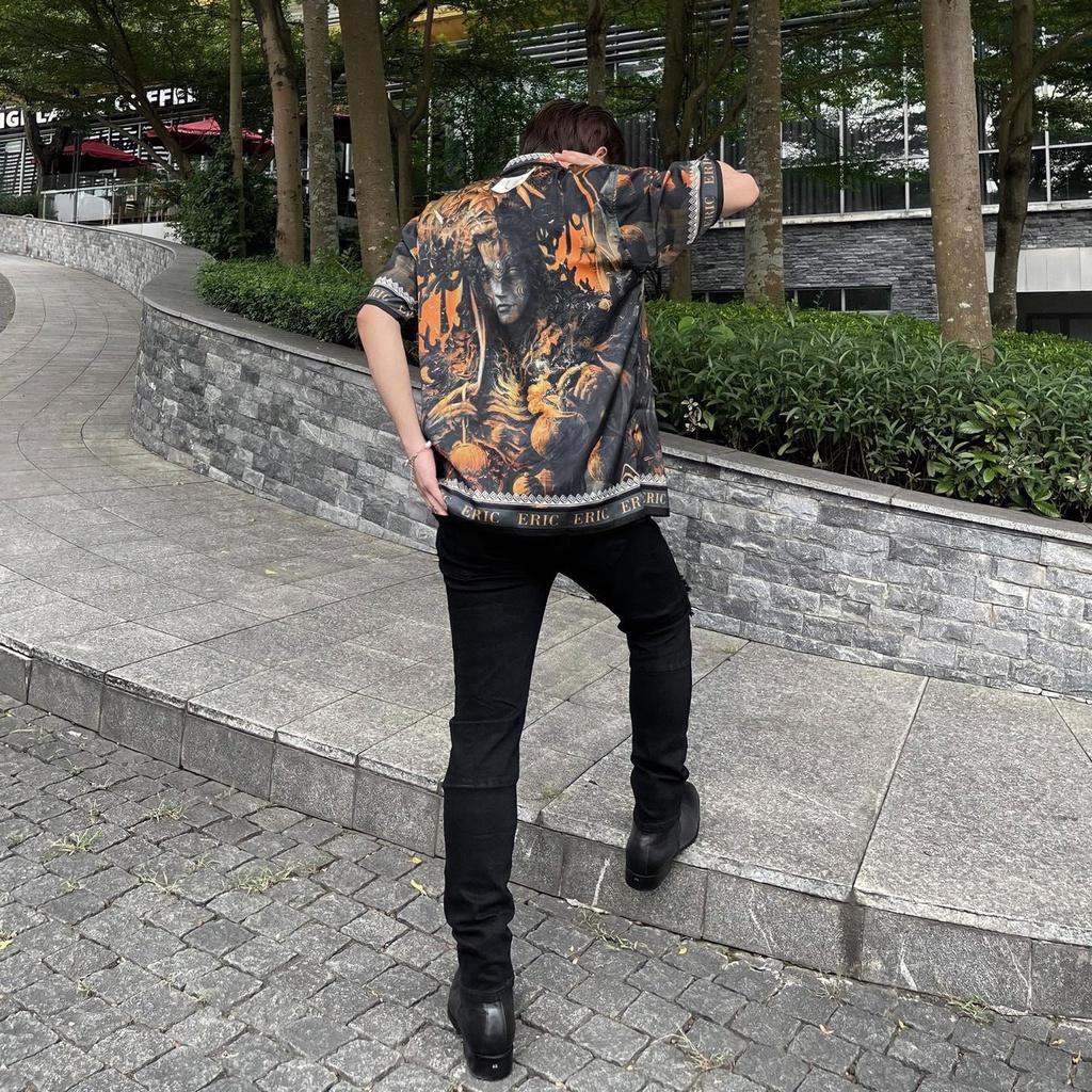 ERIC - Sơmi lụa dáng rộng Oversize kiểu Unisex cho Nam/Nũ THODAN Curban shirt