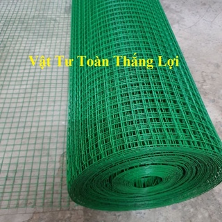 (Khổ cao 1m hoặc 1.2m x dài 1m, mắt lưới rộng 1,2cm, 2cm ) Lưới sắt bọc nhựa màu xanh vây gà vịt thú nuôi chất lượng