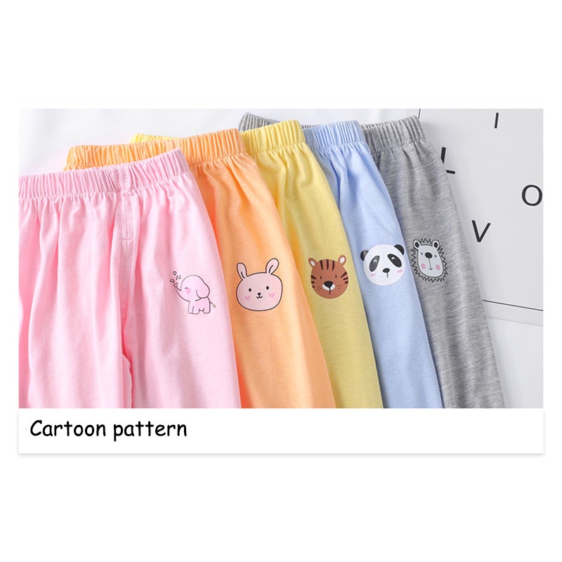Quần dài SANITKUN 100% cotton ống rộng chống muỗi họa tiết hoạt hình cho bé