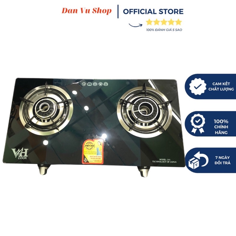 Bếp Gas Mặt kính Bên To Bên Nhỏ Mâm Hợp Kim Giá Niêm Yết 1tr6 Nay Còn Giá Sốc MS308TB