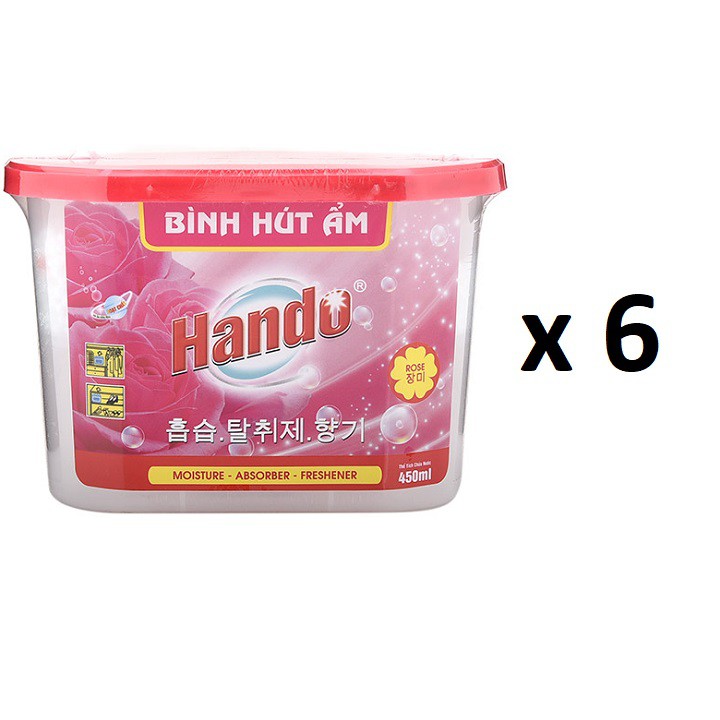 Bộ 6 hộp hút ẩm khử mùi cao cấp Hando 450ml