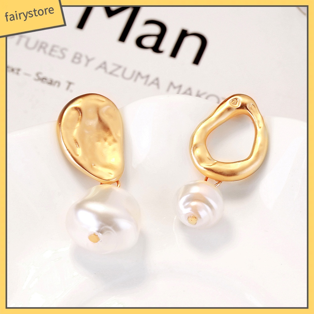 Khuyên Tai Dáng Dài Đính Ngọc Trai Nhân Tạo Thời Trang