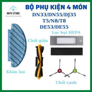 Bộ phụ kiện 4 món cho robot hút bụi deebot dn33/dn55 /de53 /de55 /t5 hero /t5 max /t5 neo /n8 /t8 - antu store