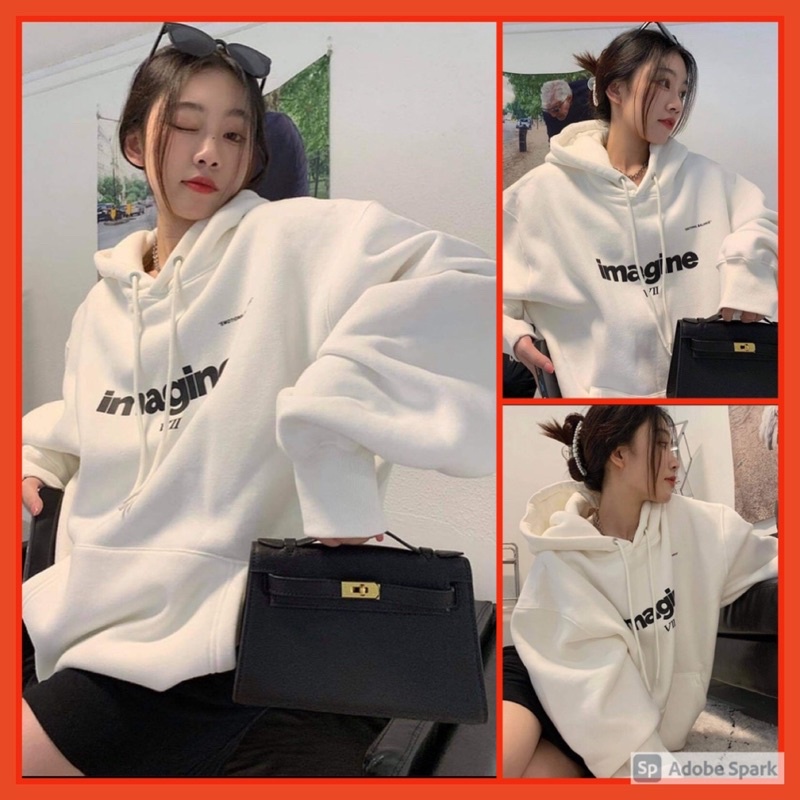 Áo Hoodie Imagine Nữ [ FREESHIP]🌸  Sweater nỉ form rộng tay bồng kiểu dáng vintage cá tính Ulzzang 🌸