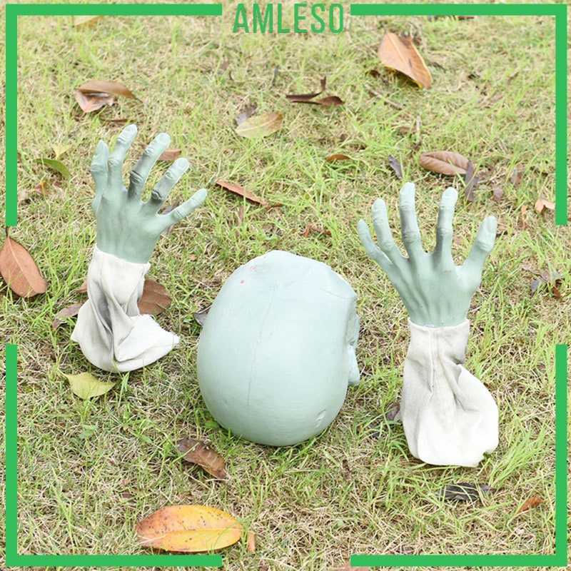 [AMLESO]Horrible Lawn Zombie Decoration Garden Arms Ornament Realistic Spooky Statue