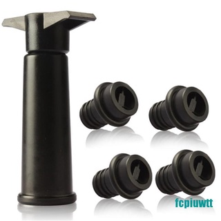 1 Dụng Cụ Bơm Hút Chân Không 4 Nắp Đậy Chai Rượu Vang