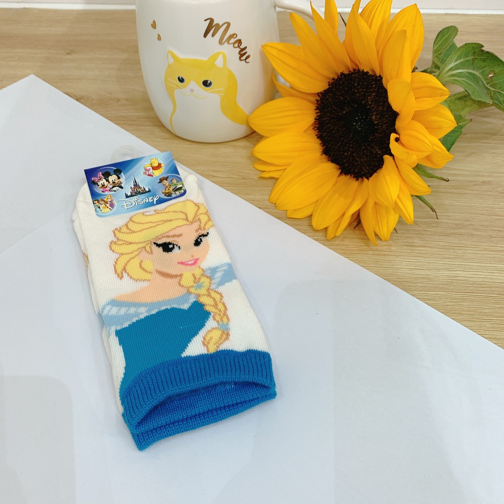 Tất vớ cho bé công chúa Disney chất liệu cotton Kikiya cao cấp Hàn Quốc LK-KSA-004 (Chính Hãng)